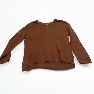 Sonoma Brown Sweater With Buttons Quarter Down Large